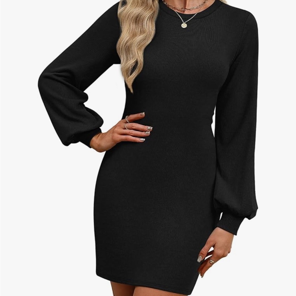 LAST CHANCE OFEEFAN Sweater Dress Bodycon Fleece Ribbed -BRAND NEW IN PACKAGING